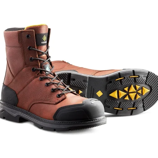 Terra Men's Patton 8" AT Waterproof Safety Work Boot -Brown- 4NS5BN