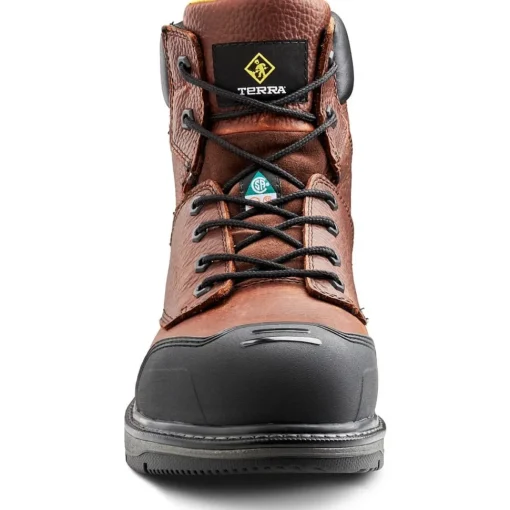 Terra Men's Patton 6" AT Waterproof Safety Work Boot -Brown- 4NS6BN