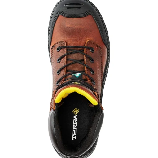 Terra Men's Patton 6" AT Waterproof Safety Work Boot -Brown- 4NS6BN