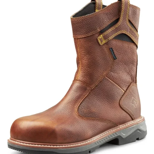 Terra Men's Patton AT Waterproof Pull-On Safety Work Boot -Brown- 4TCBBN
