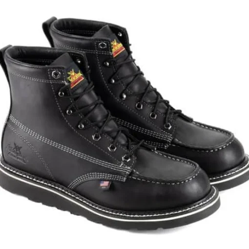 Thorogood Men's American Heritage Midnight 6" Soft Toe USA Made Wedge Work Boot - 814-6206