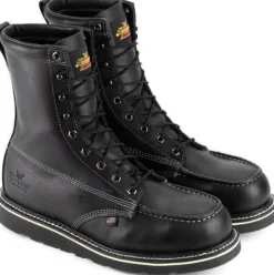 Thorogood Men's American Heritage Midnight 8" Stl Toe USA Made Wedge Work Boot - 804-6208