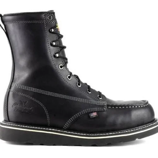 Thorogood Men's American Heritage Midnight 8" Stl Toe USA Made Wedge Work Boot - 804-6208