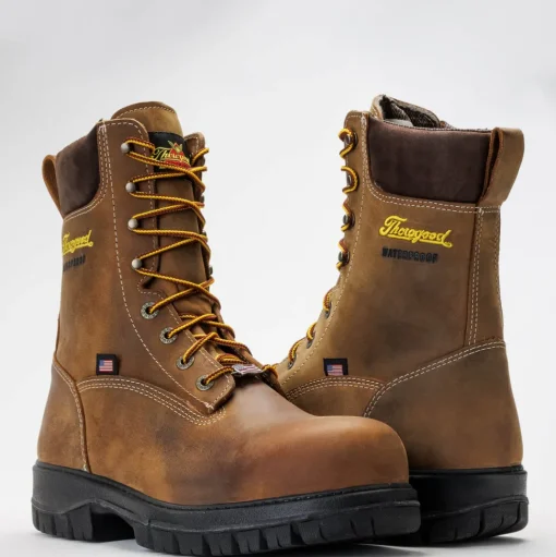 Thorogood Men's Genesis Series 8" Round Toe WP Work Boot -Chestnut- 804-4249