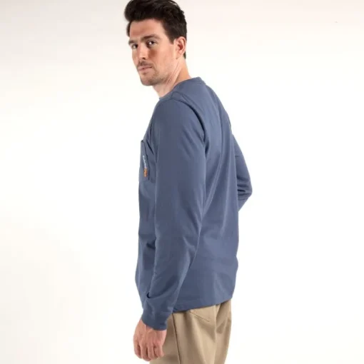 Timberland Pro Men's Base Plate Blended Long Sleeve T-Shirt - Vintage Indigo - TB0A1HVN432
