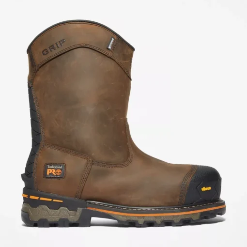 Timberland Pro Men's Boondock WP Comp Toe Wellington Work Boot Brown TB0A4499214