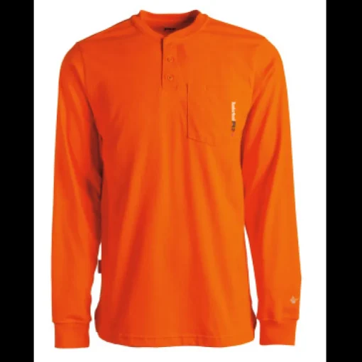 Timberland Pro Men's Flame Resistant Long Sleeve Work Henley - Orange - TB0A23P4Y86