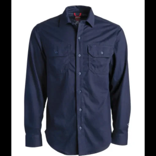 Timberland Pro Men's Flame Resistant Cotton Core Button Work Shirt - Navy - TB0A236V410