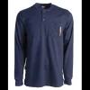 Timberland Pro Men's Flame Resistant Long Sleeve Work Henley - Navy - TB0A23P4410