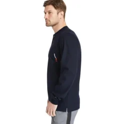 Timberland Pro Men's Flame Resistant Long Sleeve Work Henley - Navy - TB0A23P4410