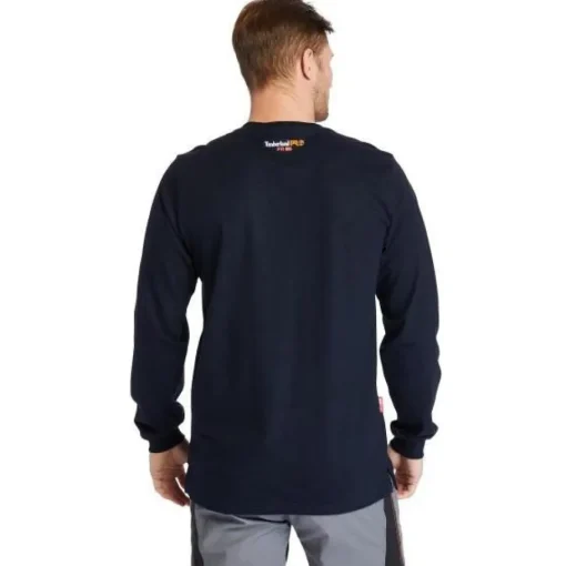 Timberland Pro Men's FR Cotton Core LS W/ Logo Work T-Shirt - Navy - TB0A1V8D410