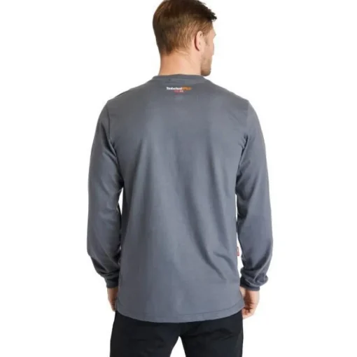 Timberland Pro Men's FR Cotton Core LS W/ Logo Work T-Shirt - Charcoal - TB0A1V8D003