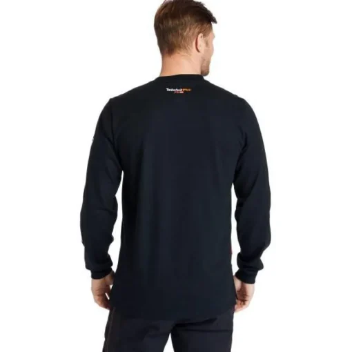 Timberland Pro Men's FR Cotton Core LS W/ Logo Work T-Shirt - Black - TB0A1V8D001