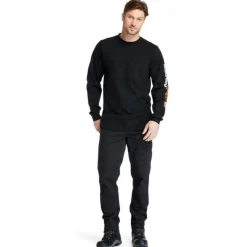 Timberland Pro Men's FR Cotton Core LS W/ Logo Work T-Shirt - Black - TB0A1V8D001