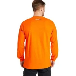 Timberland Pro Men's FR Cotton Core LS W/ Logo Work T-Shirt - Orange - TB0A1V8DY86