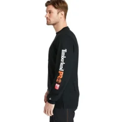 Timberland Pro Men's FR Cotton Core LS W/ Logo Work T-Shirt - Black - TB0A1V8D001