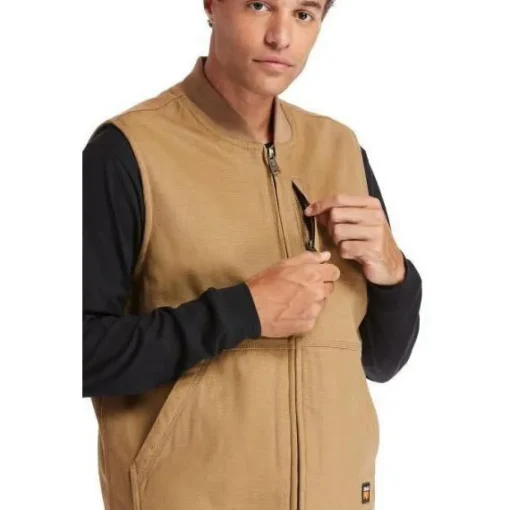 Timberland Pro Men's Gritman Lined Work Vest - Dark Wheat - TB0A1VBFD02