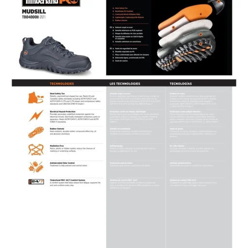 Timberland PRO Men's Mudsill Steel Toe Work Shoe - Black - TB140008001