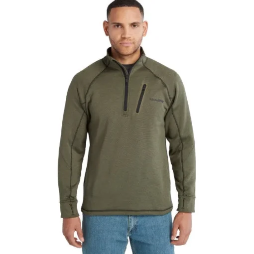 Timberland Pro Men's Reaxion 1/4 Athletic Fleece Jacket -Green- TB0A55RV369
