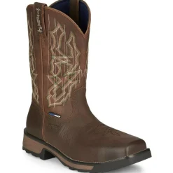 Tony Lama Men's Anchor 11' Comp Toe WP Western Work Boot -Brown- TW3415