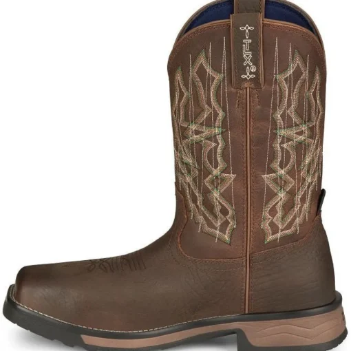 Tony Lama Men's Anchor 11' Comp Toe WP Western Work Boot -Brown- TW3415