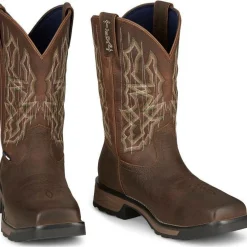 Tony Lama Men's Anchor 11' Comp Toe WP Western Work Boot -Brown- TW3415
