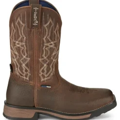 Tony Lama Men's Anchor 11' Square Toe WP Western Work Boot- Brown- TW3416