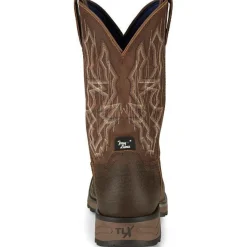 Tony Lama Men's Anchor 11' Square Toe WP Western Work Boot- Brown- TW3416