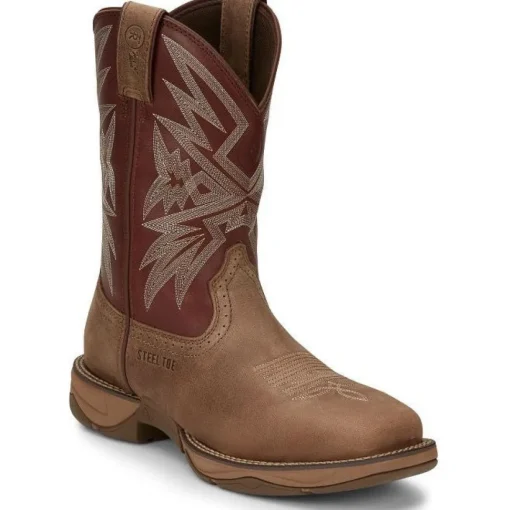 Tony Lama Men's Bartlett 11" Steel Toe Western Work Boot -Tan- RR3359