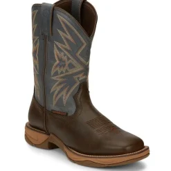 Tony Lama Men's Bartlett 11" Square Toe WP Western Work Boot- Brown- RR3358