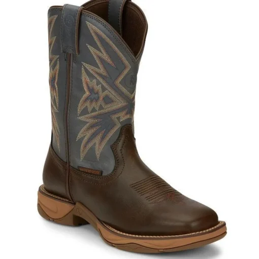 Tony Lama Men's Bartlett 11" Square Toe WP Western Work Boot- Brown- RR3358