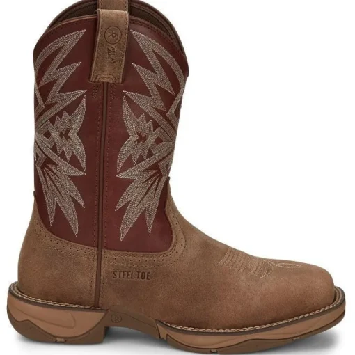 Tony Lama Men's Bartlett 11" Steel Toe Western Work Boot -Tan- RR3359