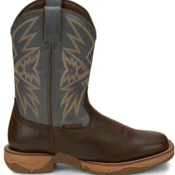 Tony Lama Men's Bartlett 11" Square Toe WP Western Work Boot- Brown- RR3358