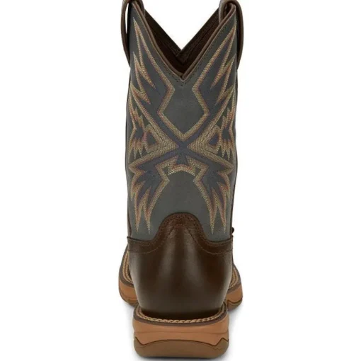 Tony Lama Men's Bartlett 11" Square Toe WP Western Work Boot- Brown- RR3358