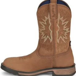 Tony Lama Men's Boom 11" Comp Toe WP Western Work Boot- Brown- TW3413