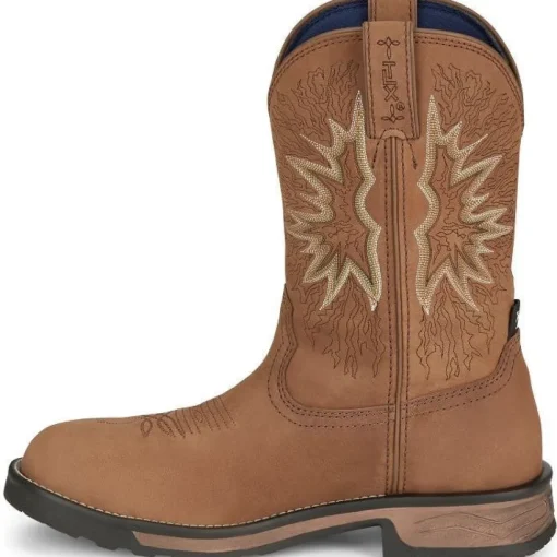 Tony Lama Men's Boom 11" Comp Toe WP Western Work Boot- Brown- TW3413