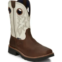 Tony Lama Men's Fireball 11" Comp Toe WP Western Work Boot- Brown- TW3302