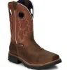 Tony Lama Men's Fireball 11" Comp Toe WP Western Work Boot- Tan- TW3300