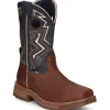 Tony Lama Men's Force 11" Wide Square Comp Toe WP Western Work Boot -Brown- TW3402