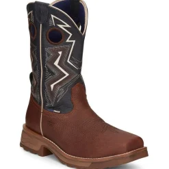 Tony Lama Men's Force 11" Wide Square Comp Toe WP Western Work Boot -Brown- TW3402
