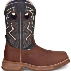 Tony Lama Men's Force 11" Wide Square Comp Toe WP Western Work Boot -Brown- TW3402