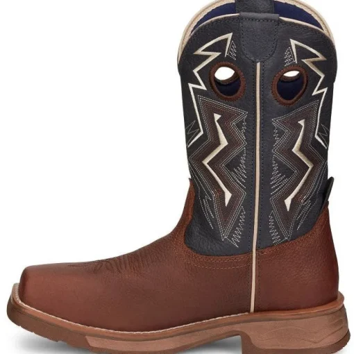 Tony Lama Men's Force 11" Wide Square Comp Toe WP Western Work Boot -Brown- TW3402