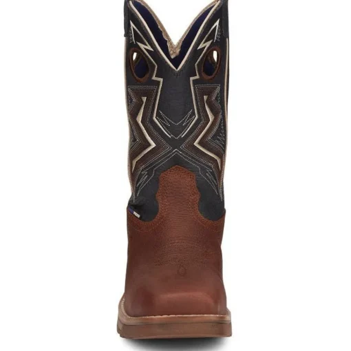 Tony Lama Men's Force 11" Wide Square Comp Toe WP Western Work Boot -Brown- TW3402