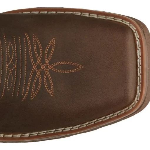 Tony Lama Men's Force 11" Wide Square Comp Toe WP Western Work Boot -Brown- TW3403