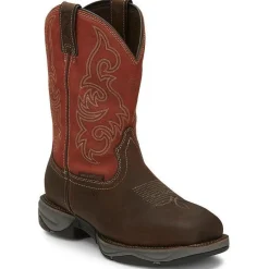 Tony Lama Men's Junction 11' Steel Toe WP Western Work Boot -Brown- RR3352
