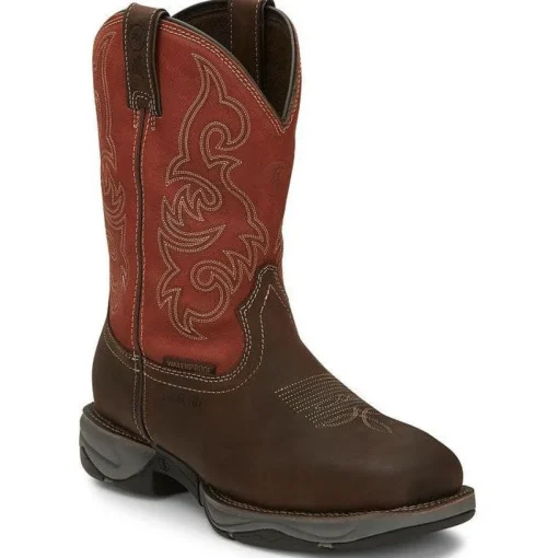 Tony Lama Men's Junction 11' Steel Toe WP Western Work Boot -Brown- RR3352