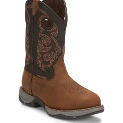 Tony Lama Men's Junction 11' Steel Toe WP Western Work Boot -Brown- RR3355