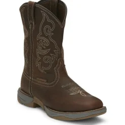 Tony Lama Men's Junction 11' Wide Square Toe WP Western Work Boot -Brown- RR3353