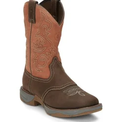 Tony Lama Men's Junction 11' Square Toe WP Western Work Boot -Brown- RR3351