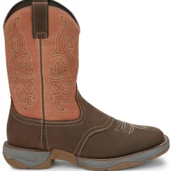 Tony Lama Men's Junction 11' Square Toe WP Western Work Boot -Brown- RR3351